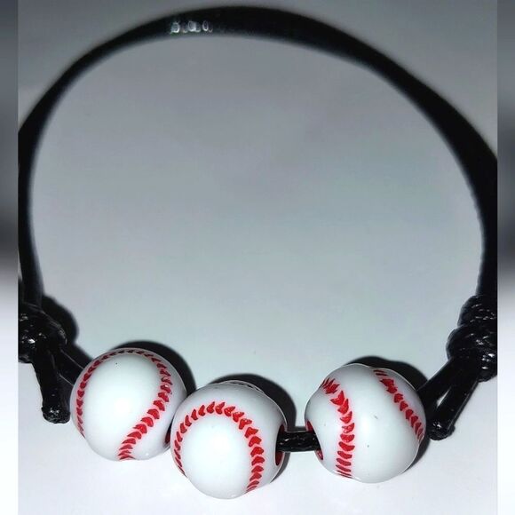 Unisex kids baseball adjustable charm bracelet - Picture 4 of 7